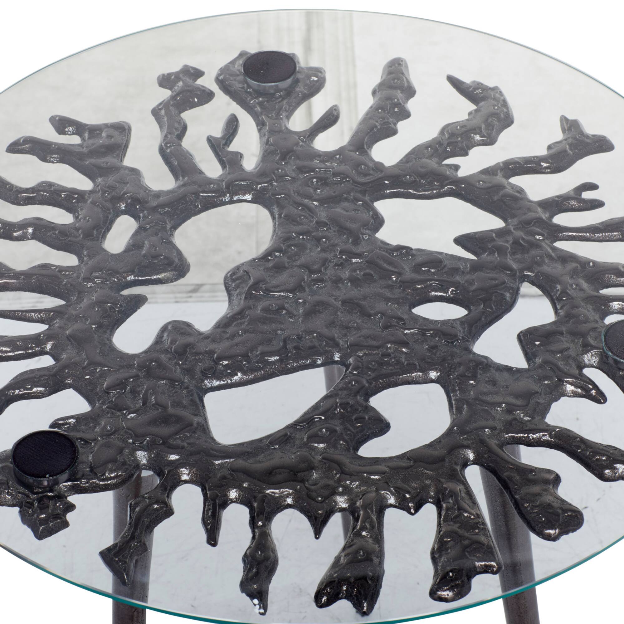 Black Aluminum Modern Accent Table, 22" x 22" x 22"